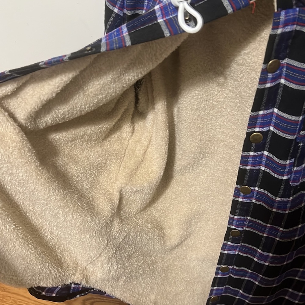 Lined Flannel Button Up Jacket With Hood - image 2